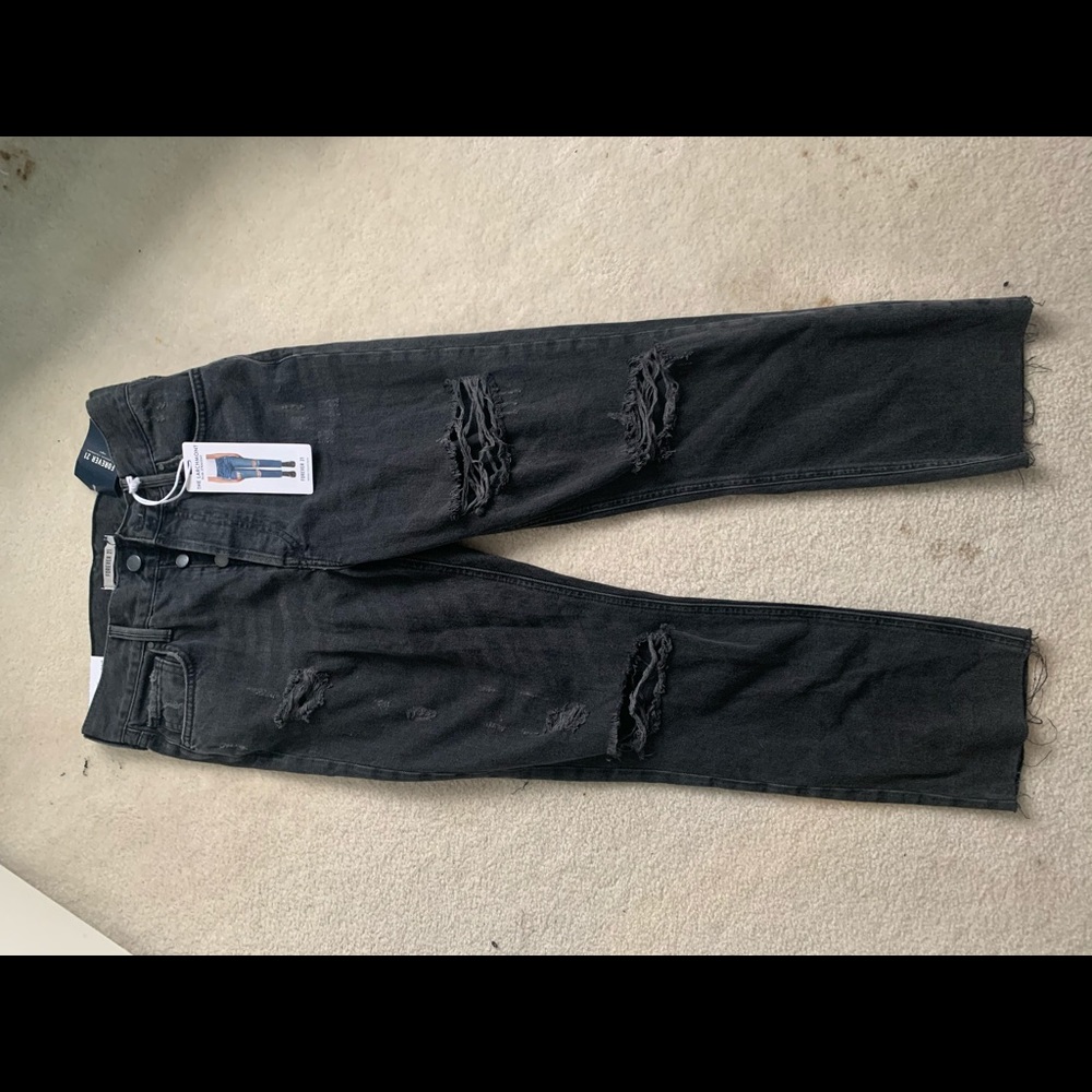 black ripped jeans